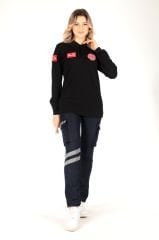 112 Acil Sağlık Siyah Uzun Kollu Lacoste T-shirt (Unisex)