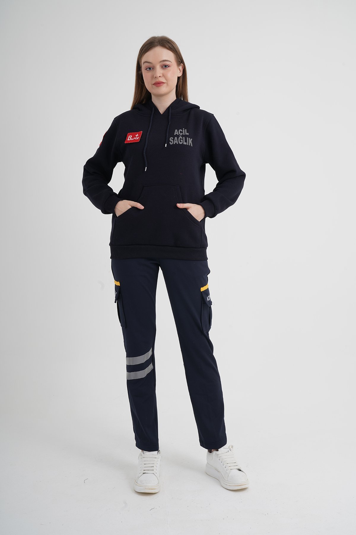 Acil Sağlık Lacivert Kapşonlu Swit (Unisex)