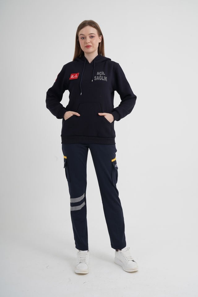 Acil Sağlık Lacivert Kapşonlu Swit (Unisex)