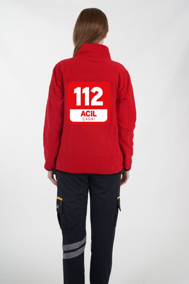 112 Acil Çağrı Merkezi Kırmızı Polar (Unisex)