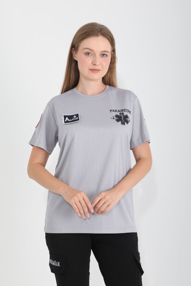 YENİ Paramedik Sıfır Yaka Comfort T-shirt (Unisex-Fileli)