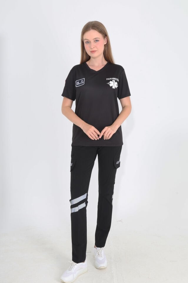 YENİ Paramedik Sıfır Yaka Comfort T-shirt (Unisex-Fileli)