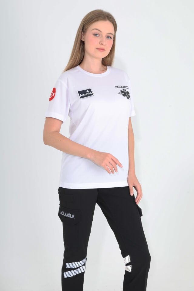 YENİ Paramedik Sıfır Yaka Comfort T-shirt (Unisex-Fileli)