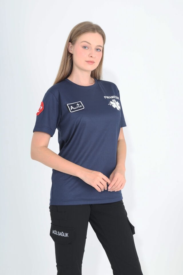 YENİ Paramedik Sıfır Yaka Comfort T-shirt (Unisex-Fileli)