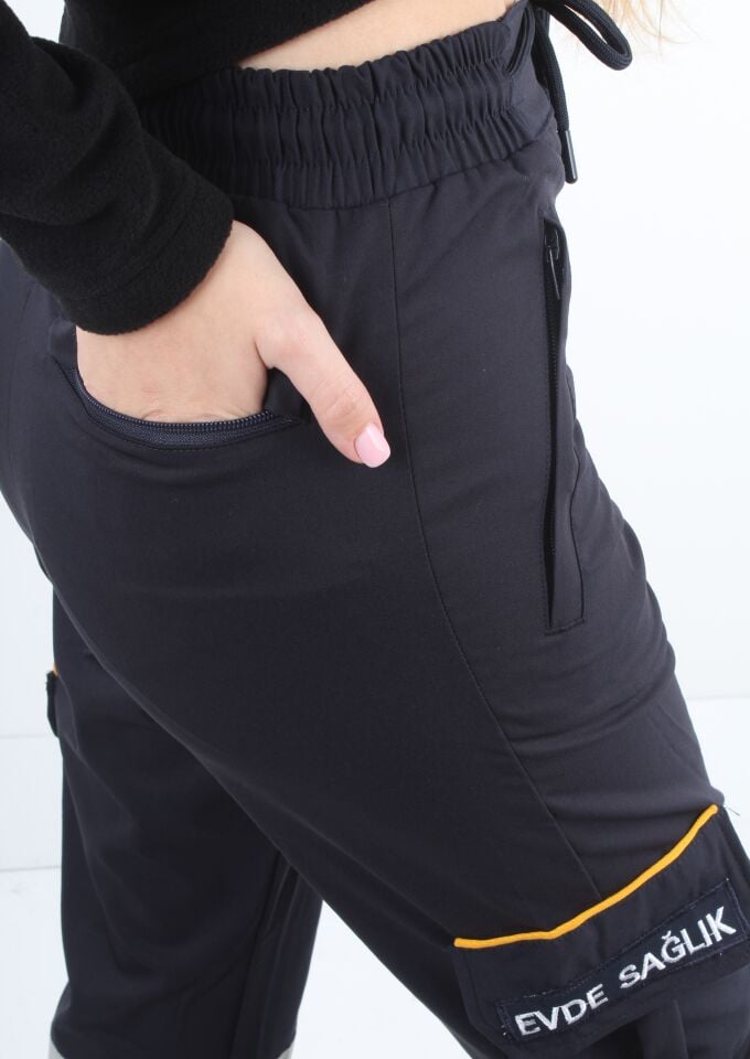 Evde Sağlık Lacivert Premium Likralı Pantolon (Unisex)