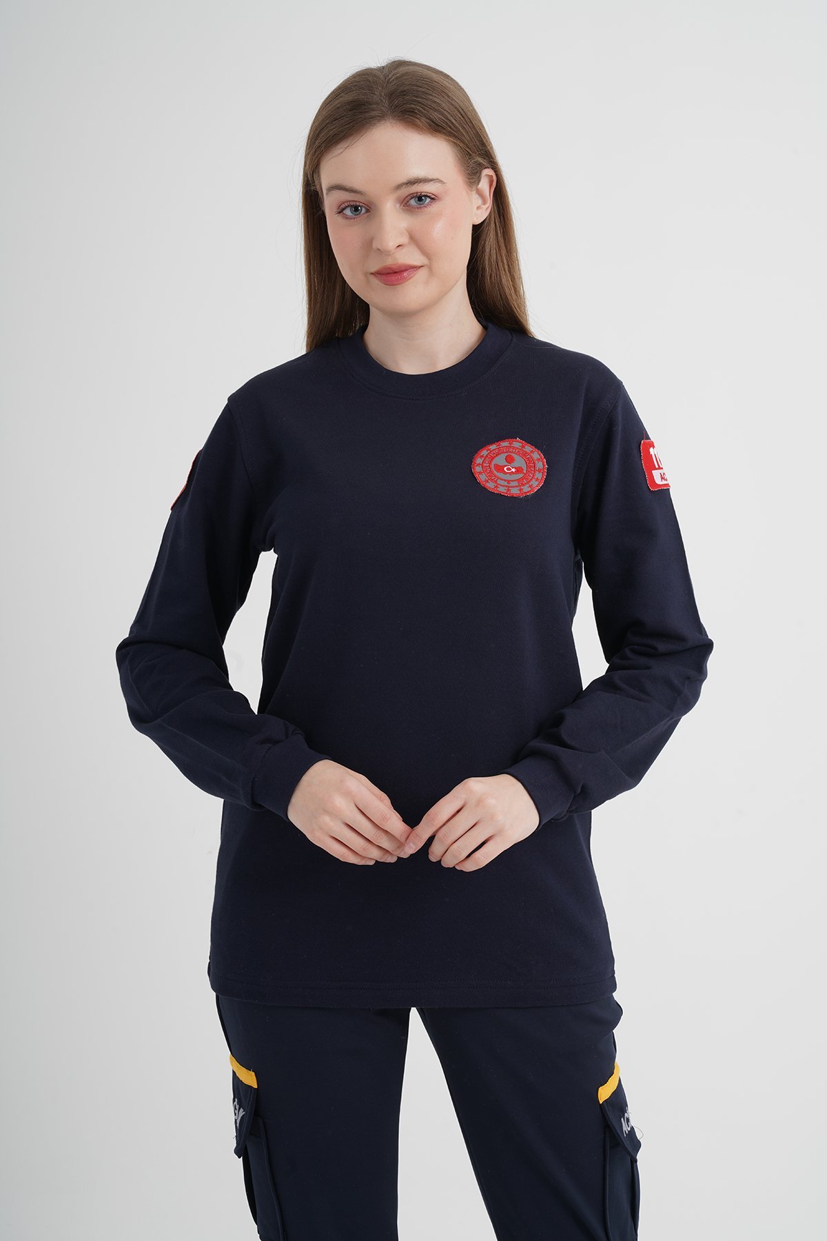 112 Acil Çağrı Merkezi Lacivert Sıfır Yaka Swit (Unisex)