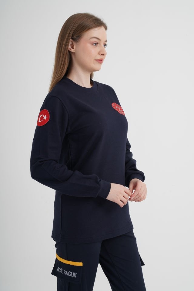 112 Acil Çağrı Merkezi Lacivert Sıfır Yaka Swit (Unisex)