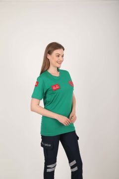 Yeni Acil Sağlık Açık Yeşil Sıfır Yaka Penye T-shirt (Unisex)