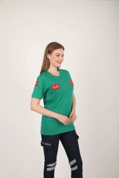 Yeni Acil Sağlık Açık Yeşil Sıfır Yaka Penye T-shirt (Unisex)