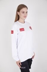 Yeni 112 Acil Sağlık Beyaz Sıfır Yaka Swit (Unisex-2 İplik)