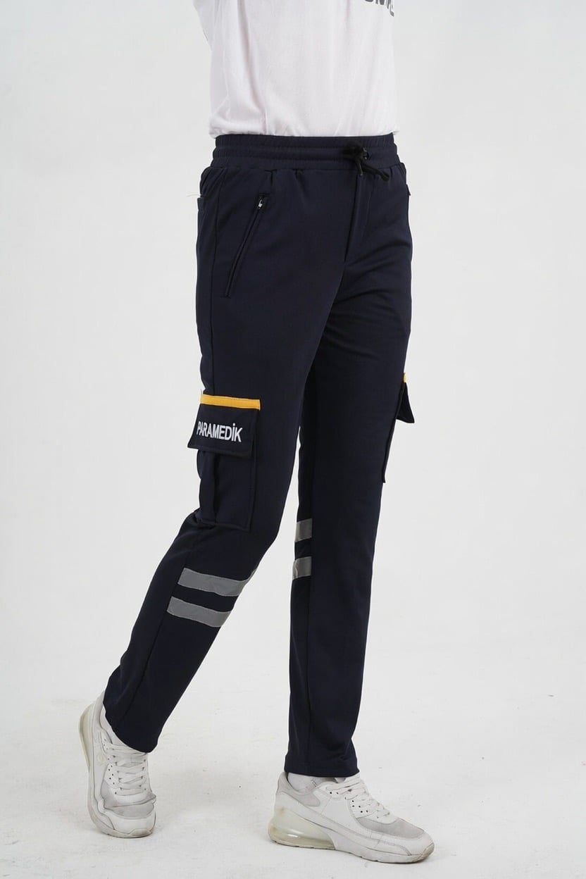 Kışlık Likralı Lacivert Eşofman Paramedik Pantolonu (Unisex)