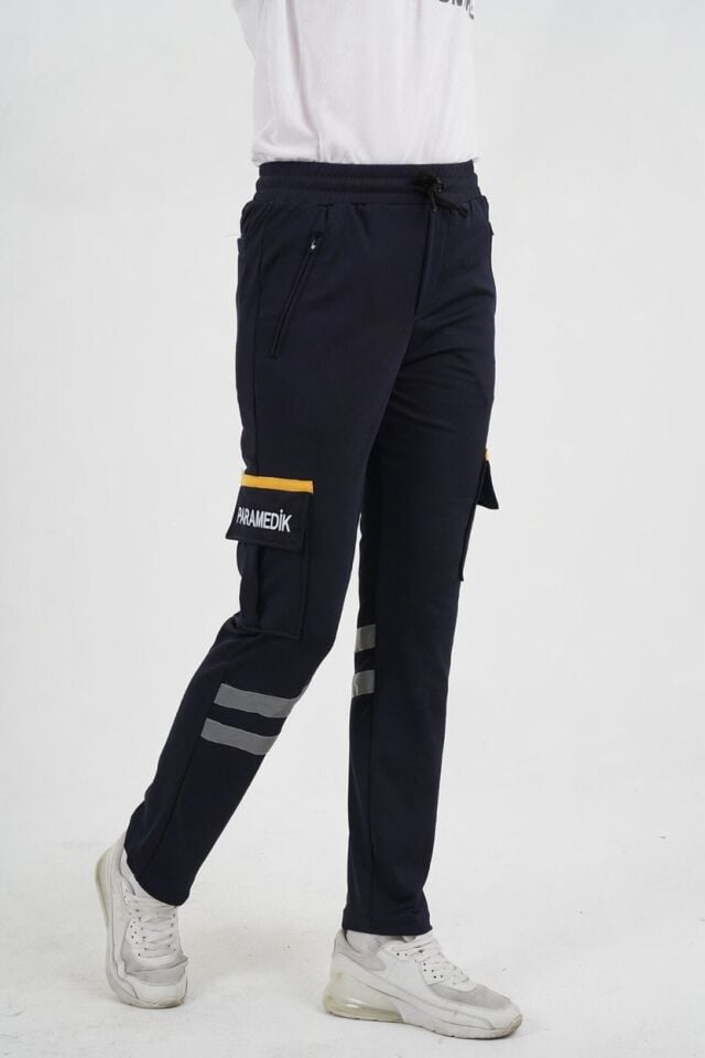 Kışlık Likralı Lacivert Eşofman Paramedik Pantolonu (Unisex)