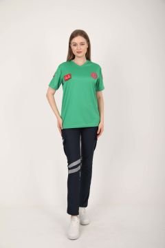 Yeni Acil Sağlık Açık Yeşil Sıfır Yaka Comfort T-shirt (Unisex-Fileli)