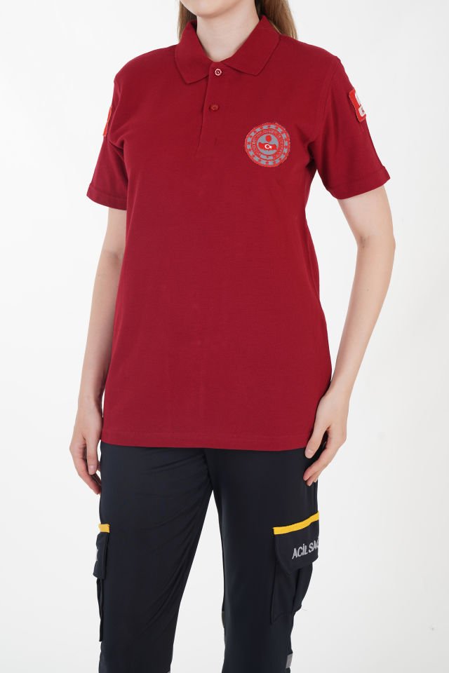 112 Acil Çağrı Merkezi Bordo Lacost T-shirt  (Unisex)