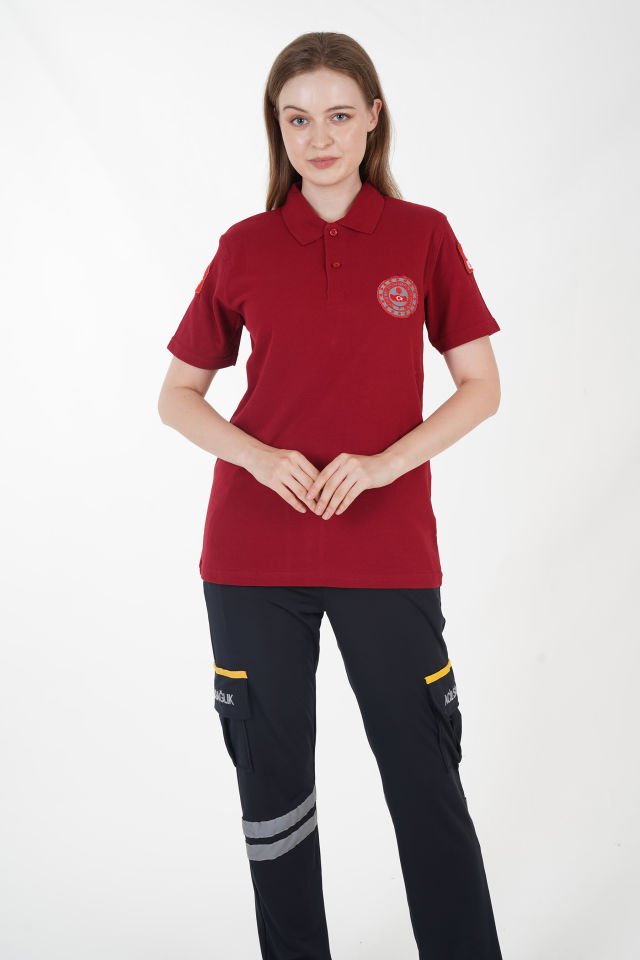 112 Acil Çağrı Merkezi Bordo Lacost T-shirt  (Unisex)