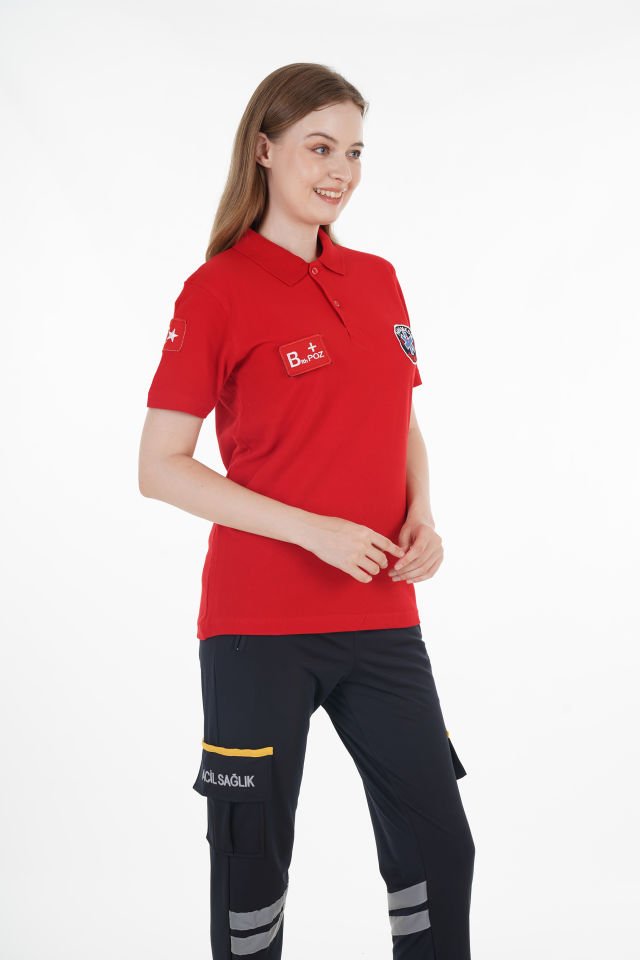 Yeni Kırmızı Lacoste Paramedik T-shirt (Unisex)