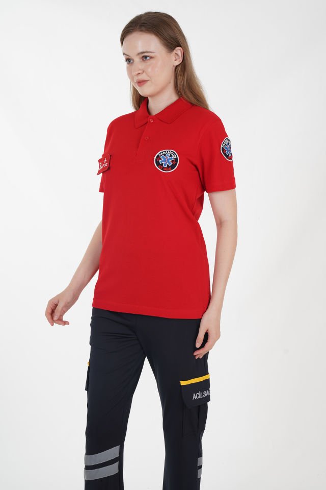 Yeni Kırmızı Lacoste Paramedik T-shirt (Unisex)