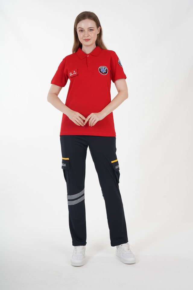 Yeni Kırmızı Lacoste Paramedik T-shirt (Unisex)
