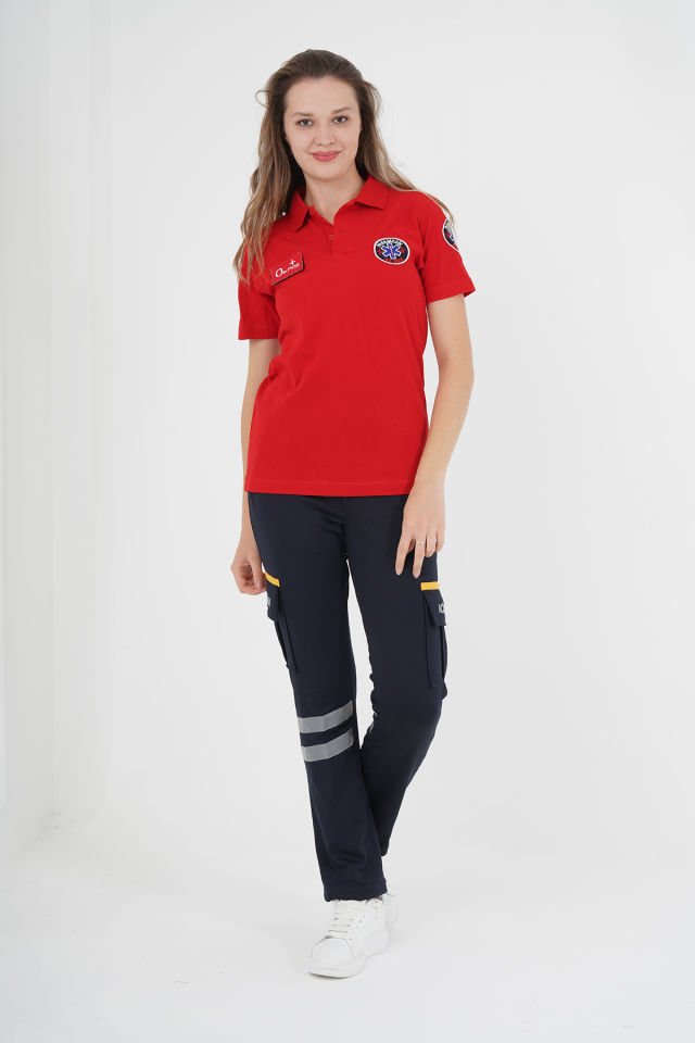 Yeni Kırmızı Lacoste Paramedik T-shirt (Unisex)