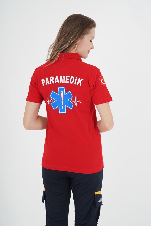 Yeni Kırmızı Lacoste Paramedik T-shirt (Unisex)