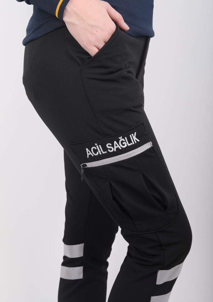 KIŞLIK 112 Acil Sağlık Siyah Likralı Pantolon (Unisex)