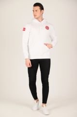 112 Acil Sağlık Beyaz Kapşonlu Swit (Unisex)
