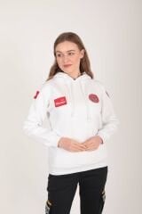 112 Acil Sağlık Beyaz Kapşonlu Swit (Unisex)