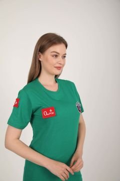 Yeni Paramedik Açık Yeşil Sıfır Yaka Penye T-shirt(Unisex)