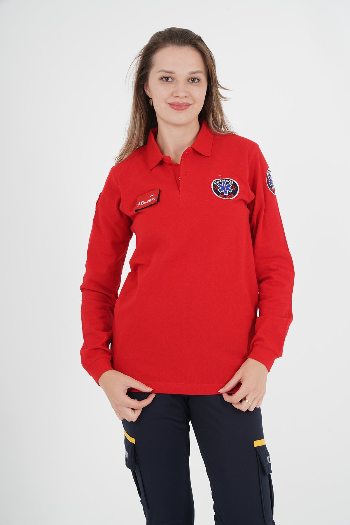 Yeni Kırmızı Paramedik Uzun Kollu Lacoste T-shirt (Unisex)
