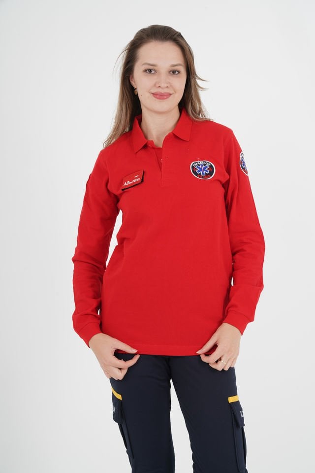 Yeni Kırmızı Paramedik Uzun Kollu Lacoste T-shirt (Unisex)