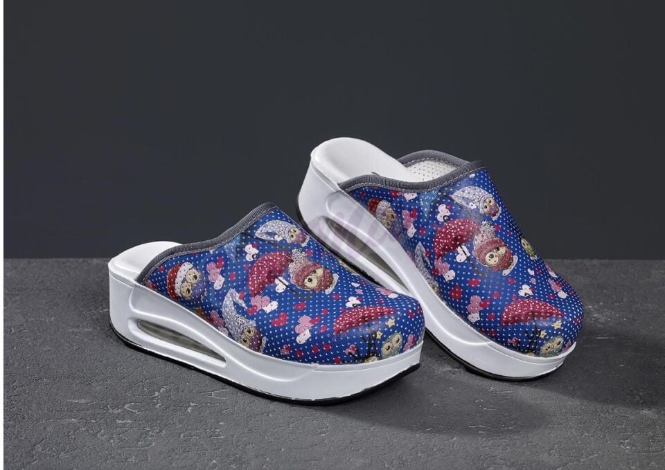 Mavi Baykuş Desenli Airmax Ortopedik Terlik