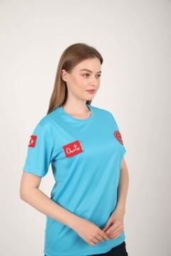 Yeni 112 Acil Sağlık Turkuaz Sıfır Yaka Comfort T-shirt (Unisex-Fileli)