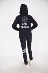 112 Acil Sağlık Lacivert Kapşonlu Swit (Unisex)