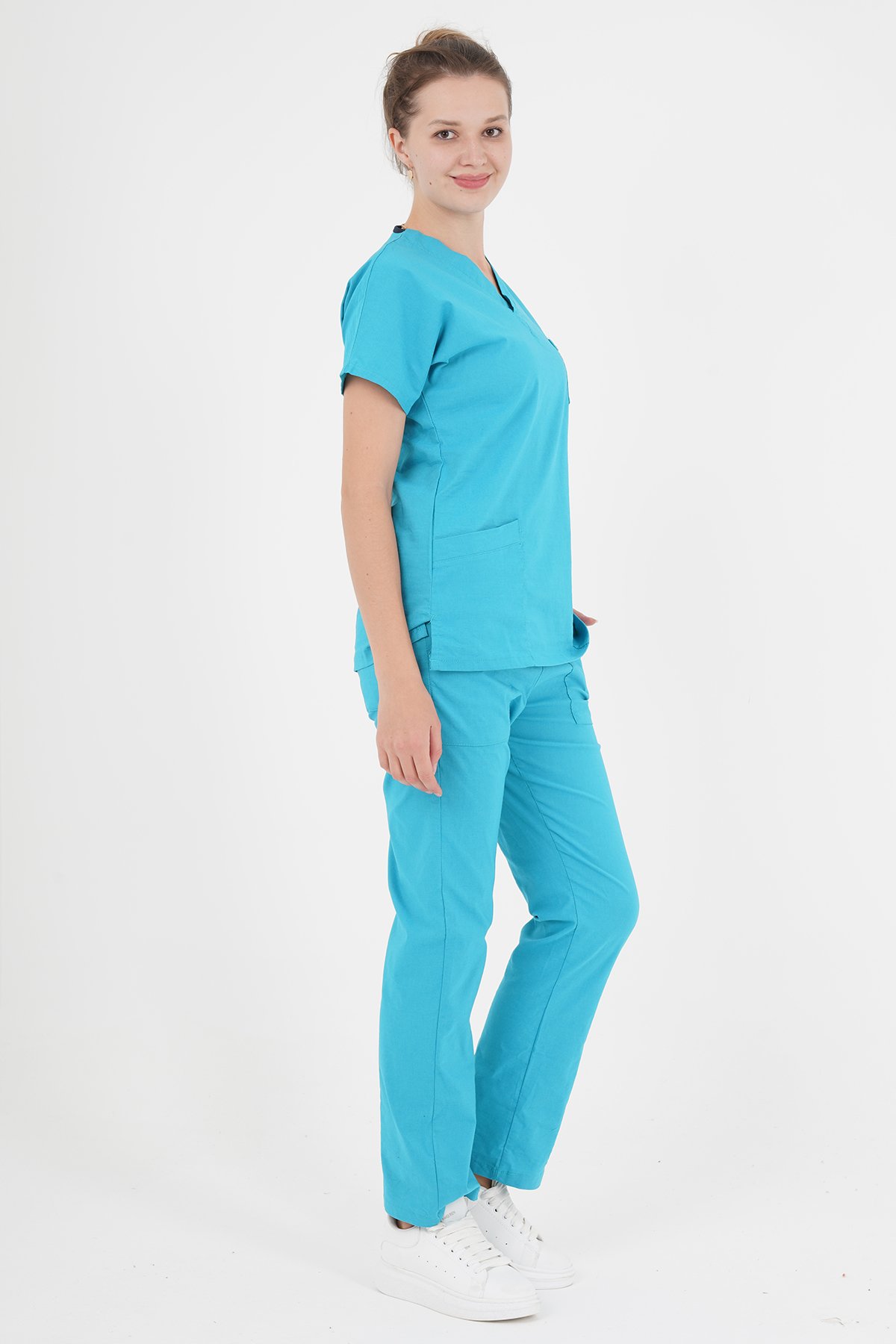 Turkuaz Likralı Cerrahi Takım (Unisex)