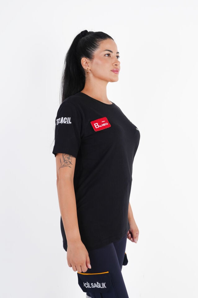 Sağlık Bakanlığı 112 Acil Siyah Penye T-shirt (Unisex)