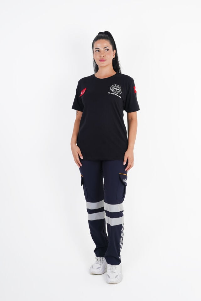 Sağlık Bakanlığı 112 Acil Siyah Penye T-shirt (Unisex)