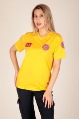 Yeni Sarı V Yaka 112 Acil Sağlık T-shirt (Fileli-Unisex)