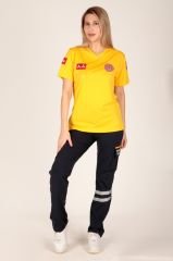 Yeni Sarı V Yaka 112 Acil Sağlık T-shirt (Fileli-Unisex)