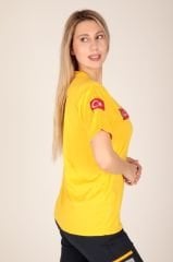 Yeni Sarı V Yaka 112 Acil Sağlık T-shirt (Fileli-Unisex)