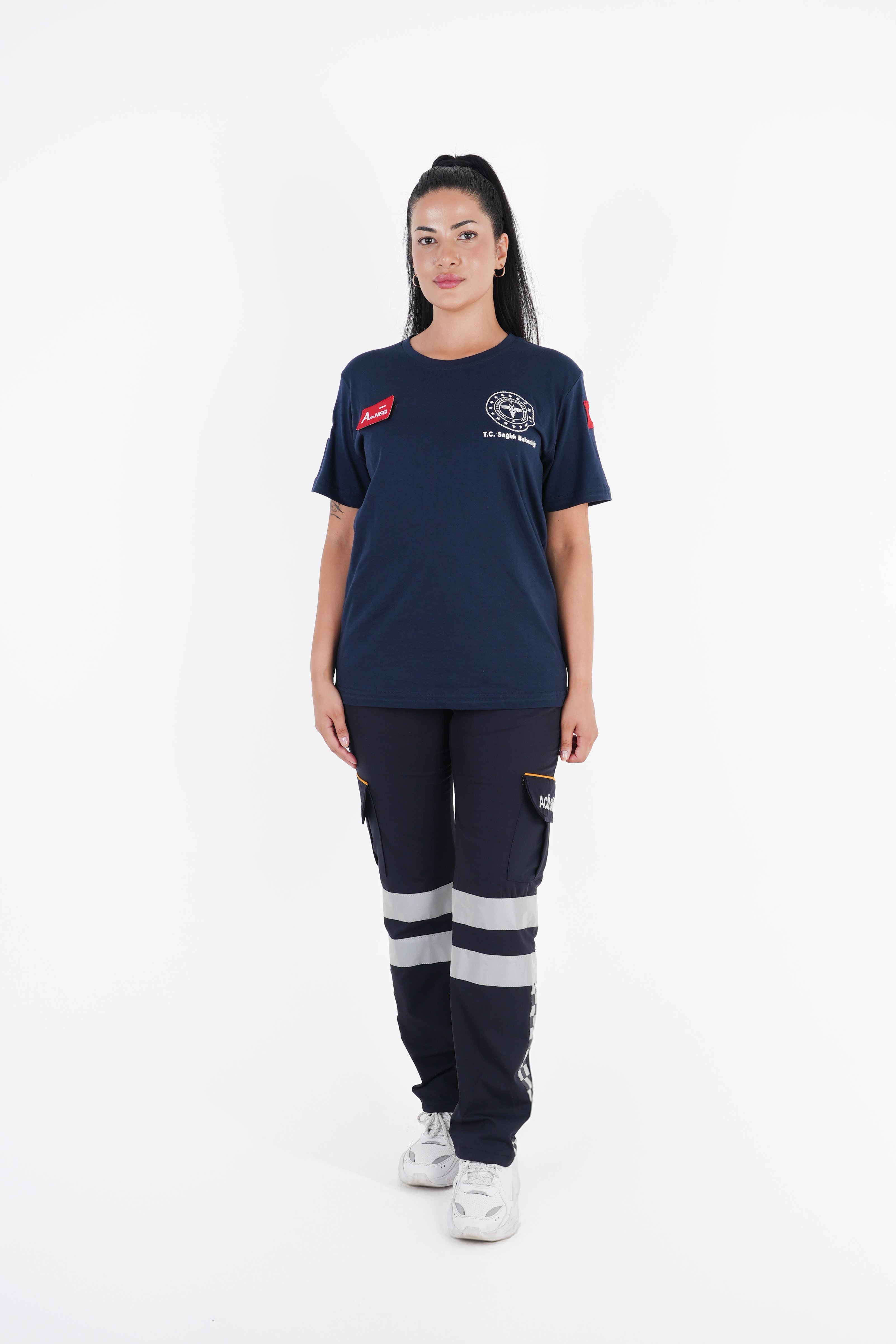 Sağlık Bakanlığı 112 Acil Lacivert Penye T-shirt (Unisex)