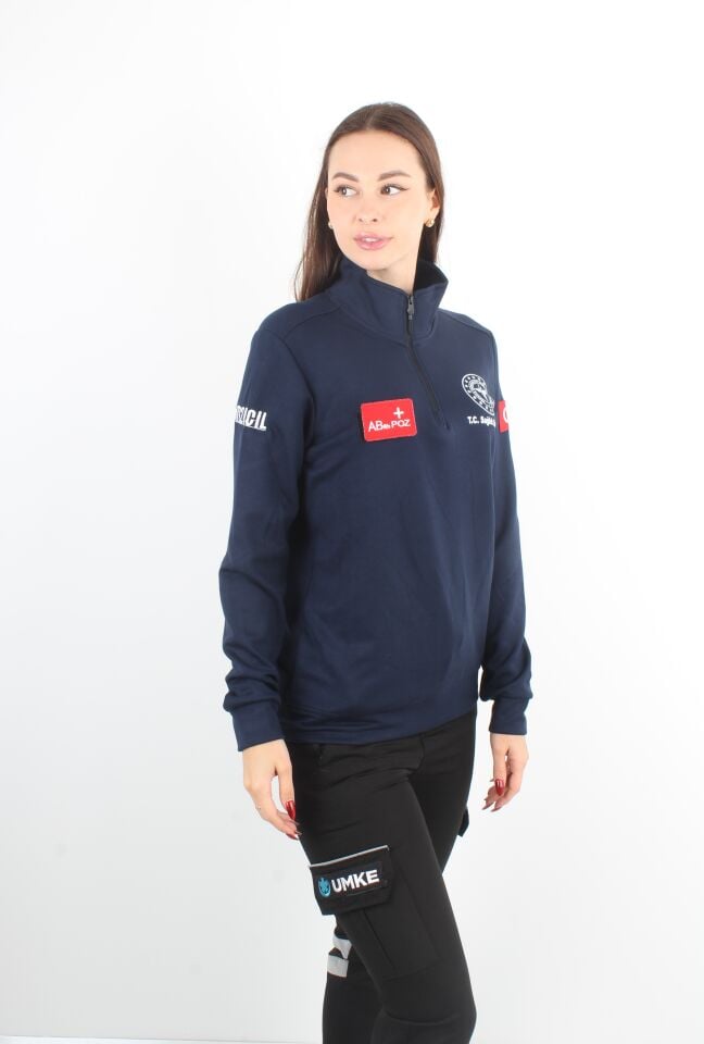 Sağlık Bakanlığı 112 Acil Lacivert Fermuarlı Swit Oysho Kumaş (Unisex)
