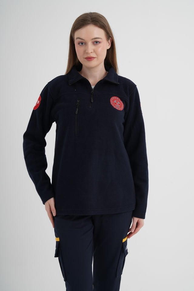 112 Acil Çağrı Merkezi Lacivert Fermuarlı Swit (Unisex)