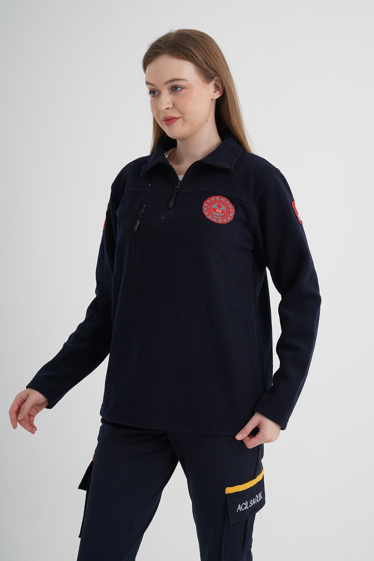 112 Acil Çağrı Merkezi Lacivert Fermuarlı Swit (Unisex)