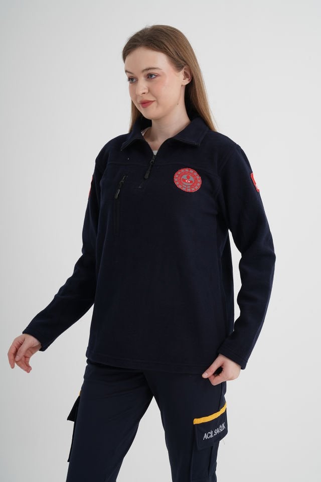 112 Acil Çağrı Merkezi Lacivert Fermuarlı Swit (Unisex)
