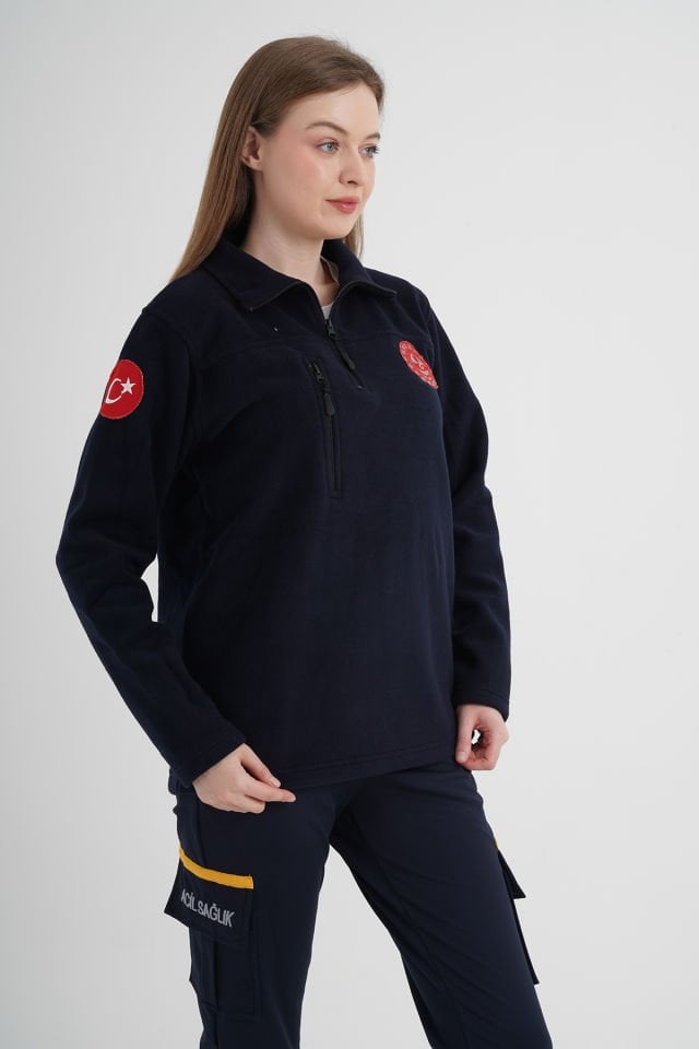 112 Acil Çağrı Merkezi Lacivert Fermuarlı Swit (Unisex)