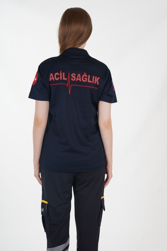 YENİ Acil Sağlık Lacivert Comfort T-shirt (Fileli-Unisex)
