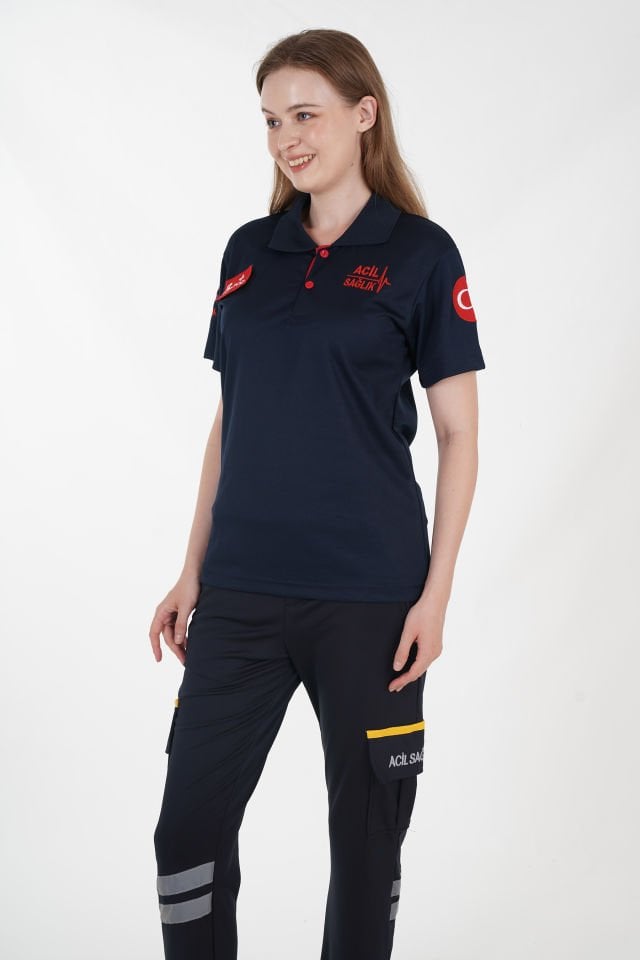 YENİ Acil Sağlık Lacivert Comfort T-shirt (Fileli-Unisex)