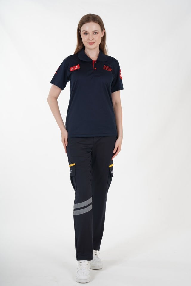 YENİ Acil Sağlık Lacivert Comfort T-shirt (Fileli-Unisex)