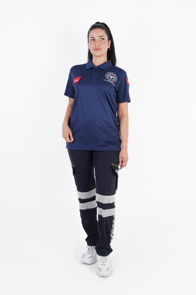 Sağlık Bakanlığı 112 Acil Lacivert Polo Yaka Comfort T-shirt (Unisex)