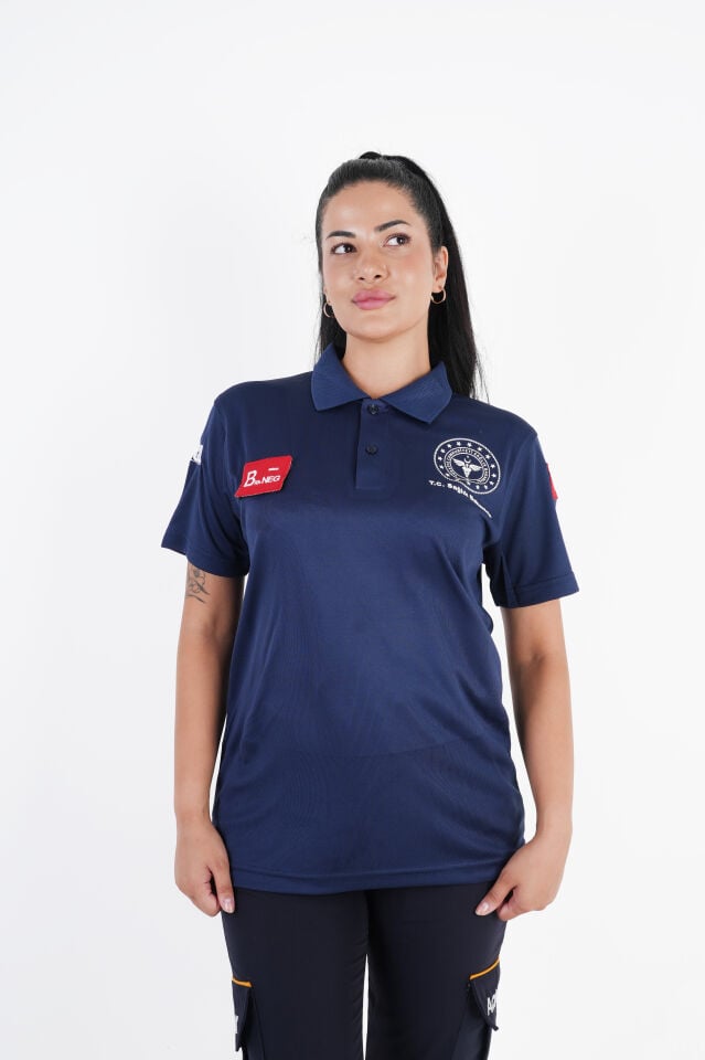 Sağlık Bakanlığı 112 Acil Lacivert Polo Yaka Comfort T-shirt (Unisex)